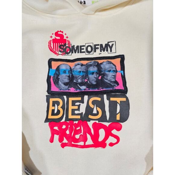 Highly Undrtd Kids Hoodie Cream "Some Of My Best Friends" Graphic – Size 4/5 - Picture 4 of 8